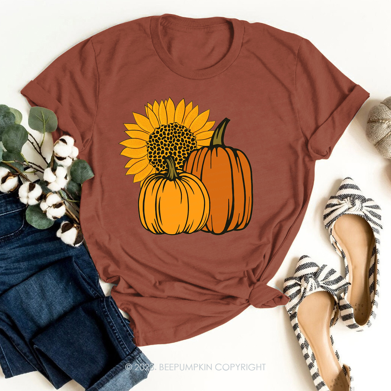 Sunflower Pumpkin Autumn Gifts Shirts