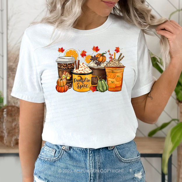 Retro Coffee And Maple Leaf Fall Shirts