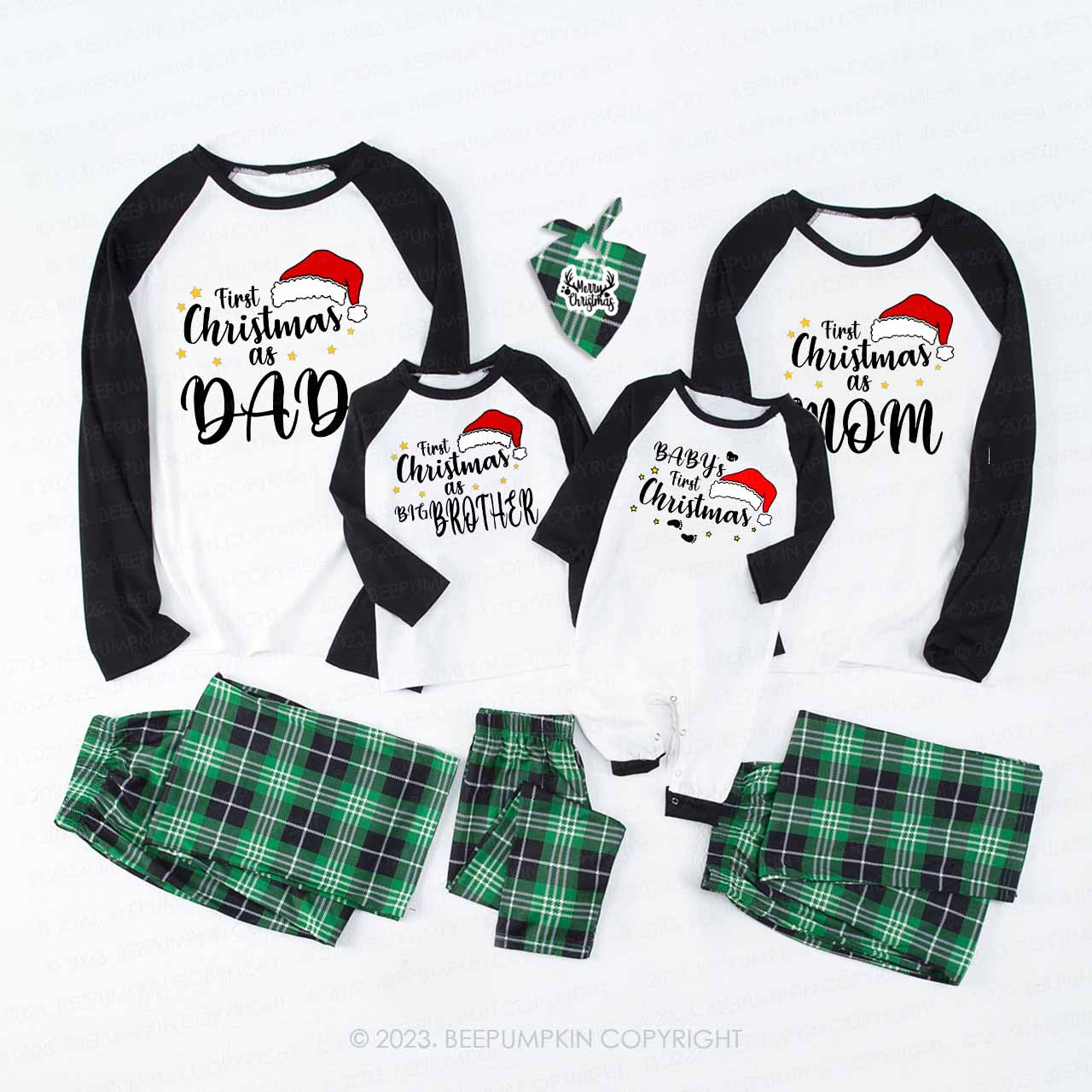 Custom First Christmas As Family Matching Pajamas Beepumpkin