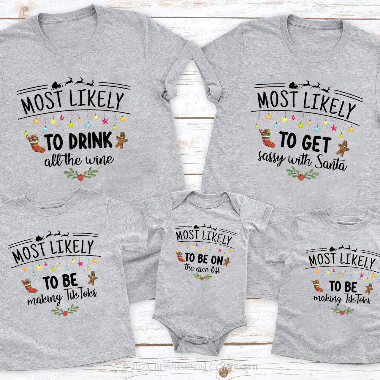 Most Likely Family Christmas Matching Shirts Beepumpkin