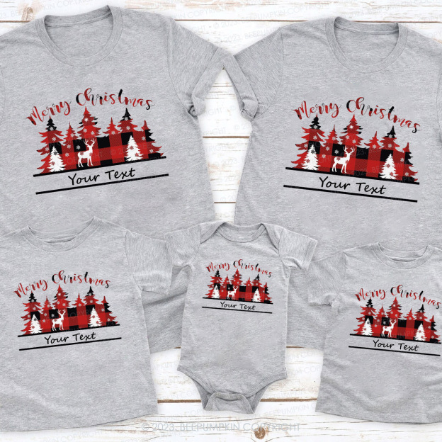Merry Christmas Plaid Family Matching Shirts Beepumpkin