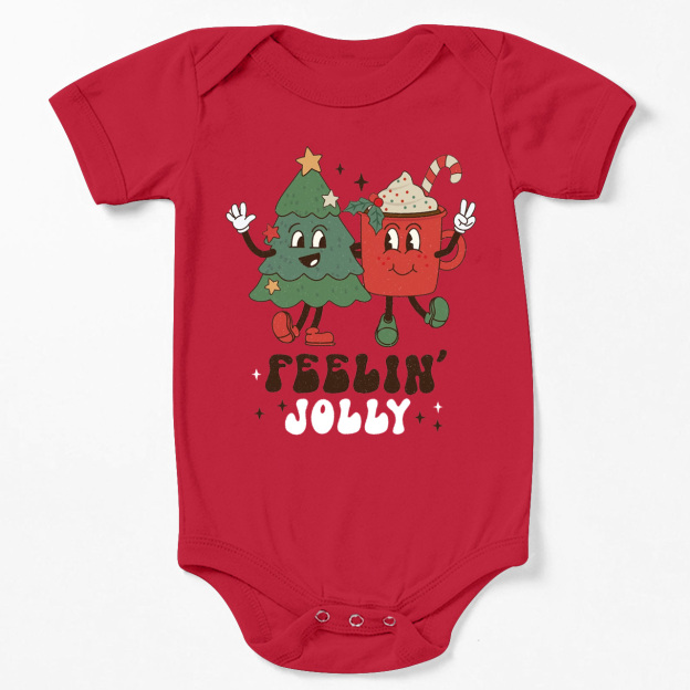 Feelin Jolly Christmas Natural Bodysuit For Baby Beepumpkin