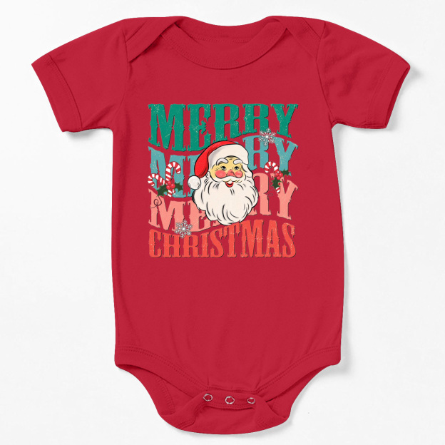 Merry Christmas Cute Santa Natural Bodysuit For Baby Beepumpkin