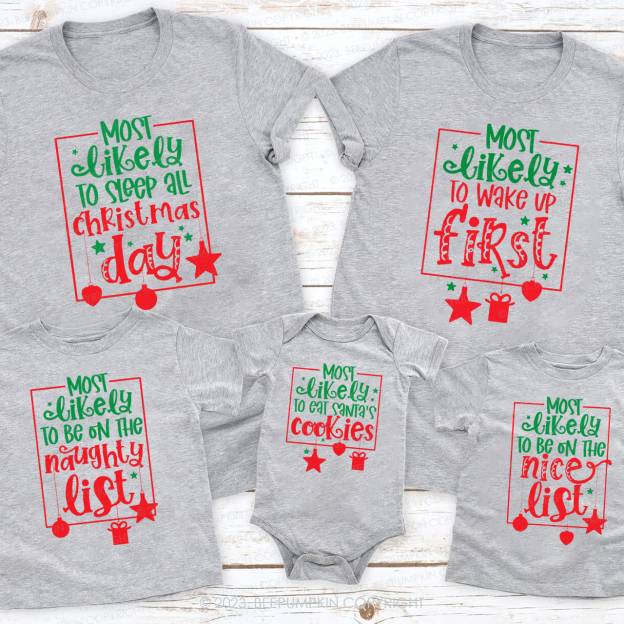 Funny MOST LIKELY TO Christmas Party Shirts Beepumpkin