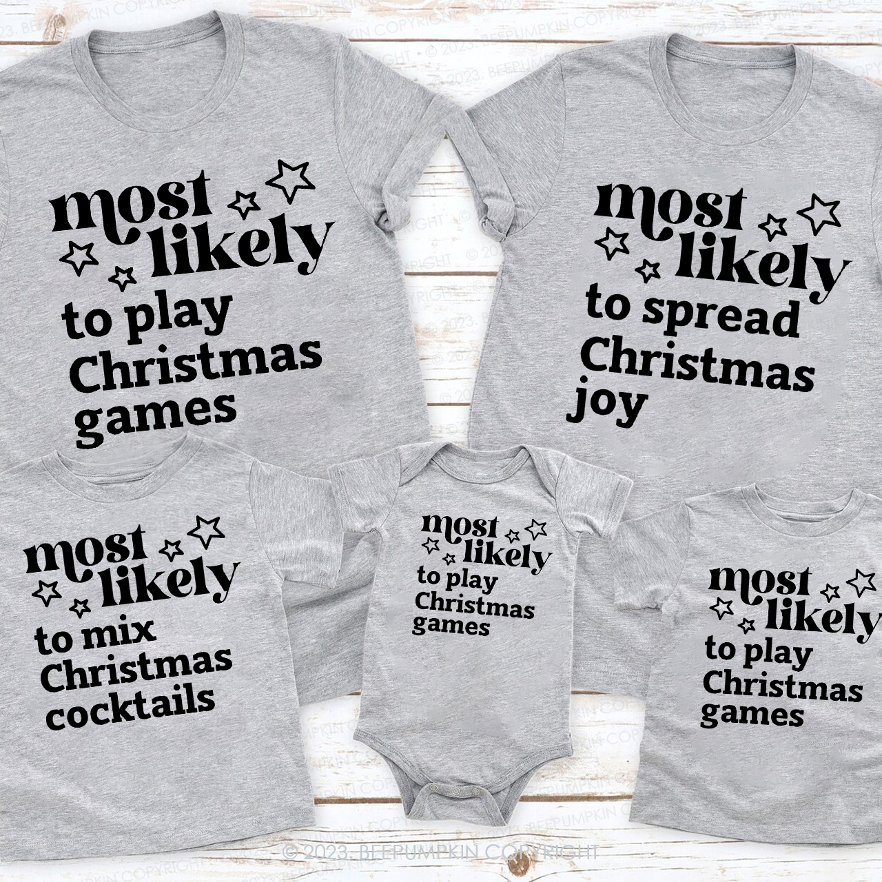 Family Matching Christmas Shirts - Most Likely To Shirts Beepumpkin