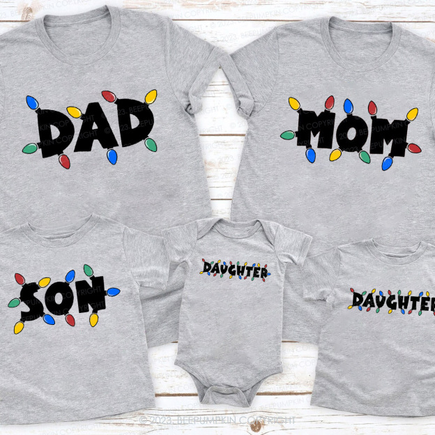 Personalized Christmas Lights Matching Shirts Beepumpkin