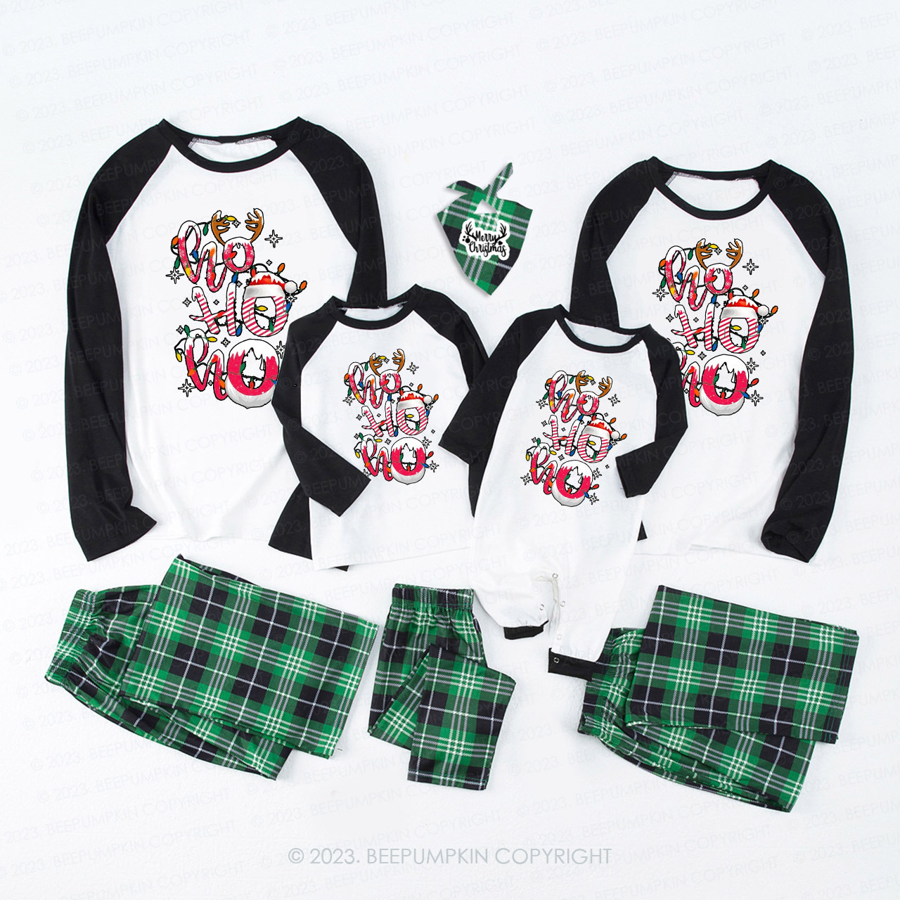Joy Hope Love Peace Christmas Family Matching Pajamas Beepumpkin