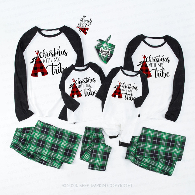 Christmas With My Tribe Family Matching Pajamas Beepumpkin