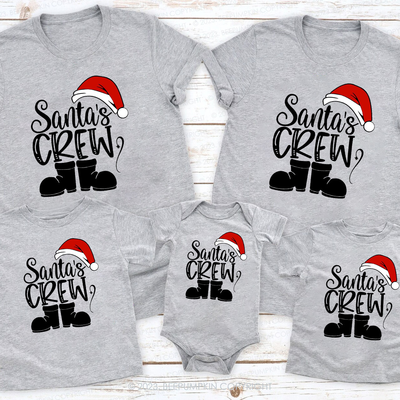 Santa's Crew Christmas Crew Family Matching Shirts Beepumpkin