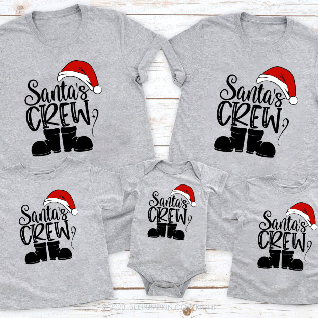 Santa's Crew Christmas Crew Family Matching Shirts Beepumpkin