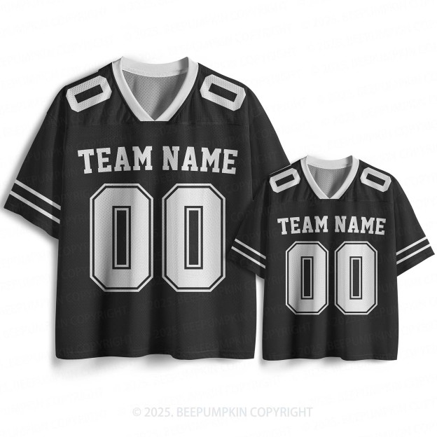 Personalized Team Name & Number Black Family Matching Sport Jersey Beepumpkin