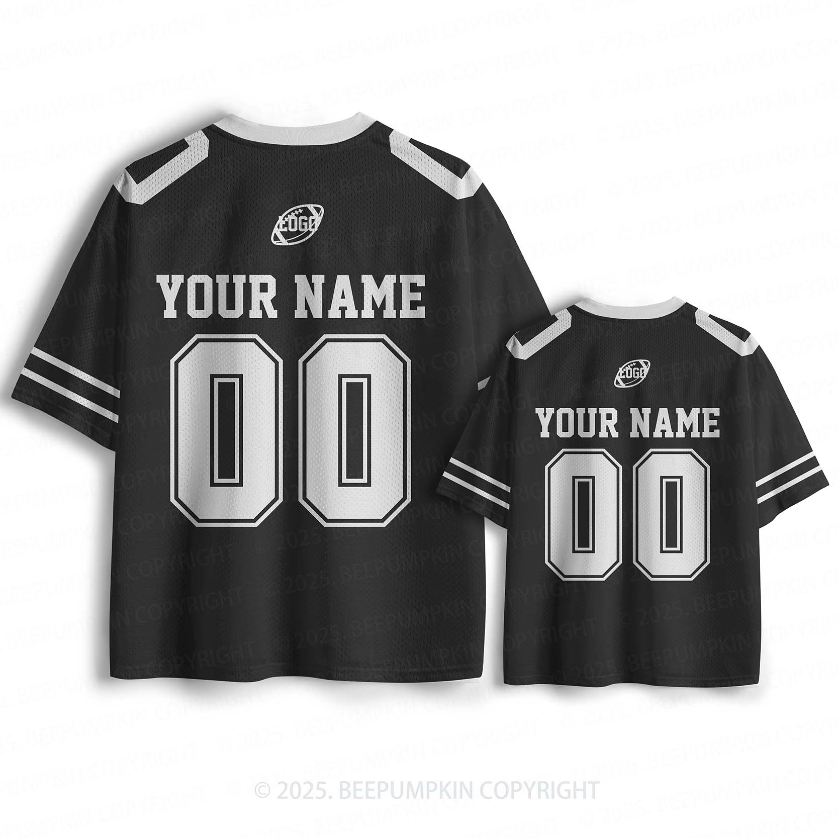 Personalized Team Name & Number Black Family Matching Sport Jersey Beepumpkin