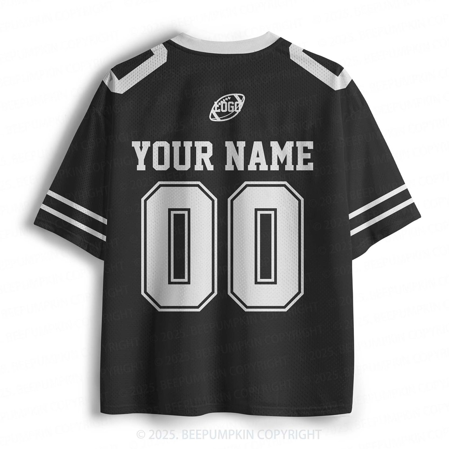 Personalized Team Name & Number Black Adult Sport Jersey Beepumpkin
