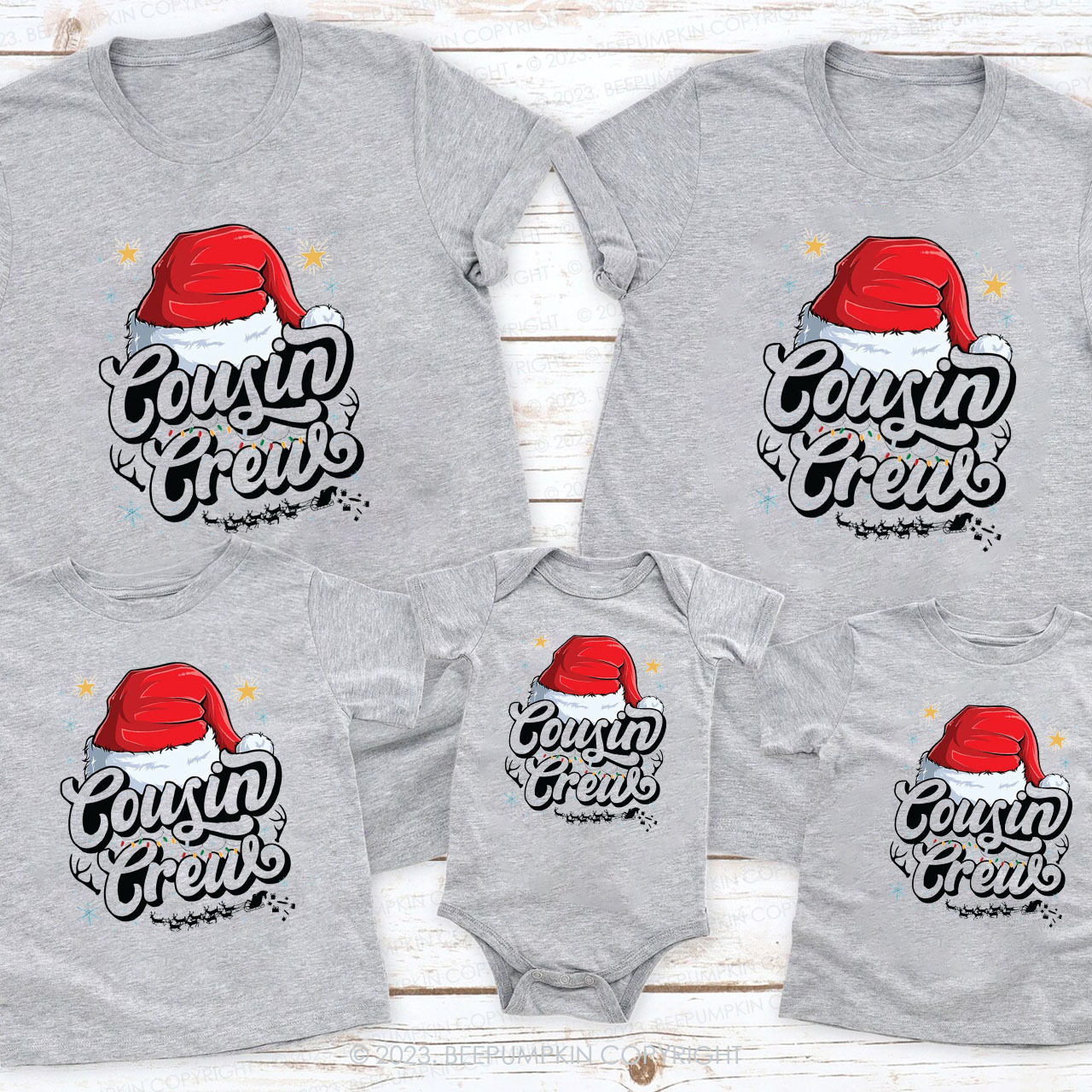 Christmas Cousin Crew Gift Family Matching Tees Beepumpkin