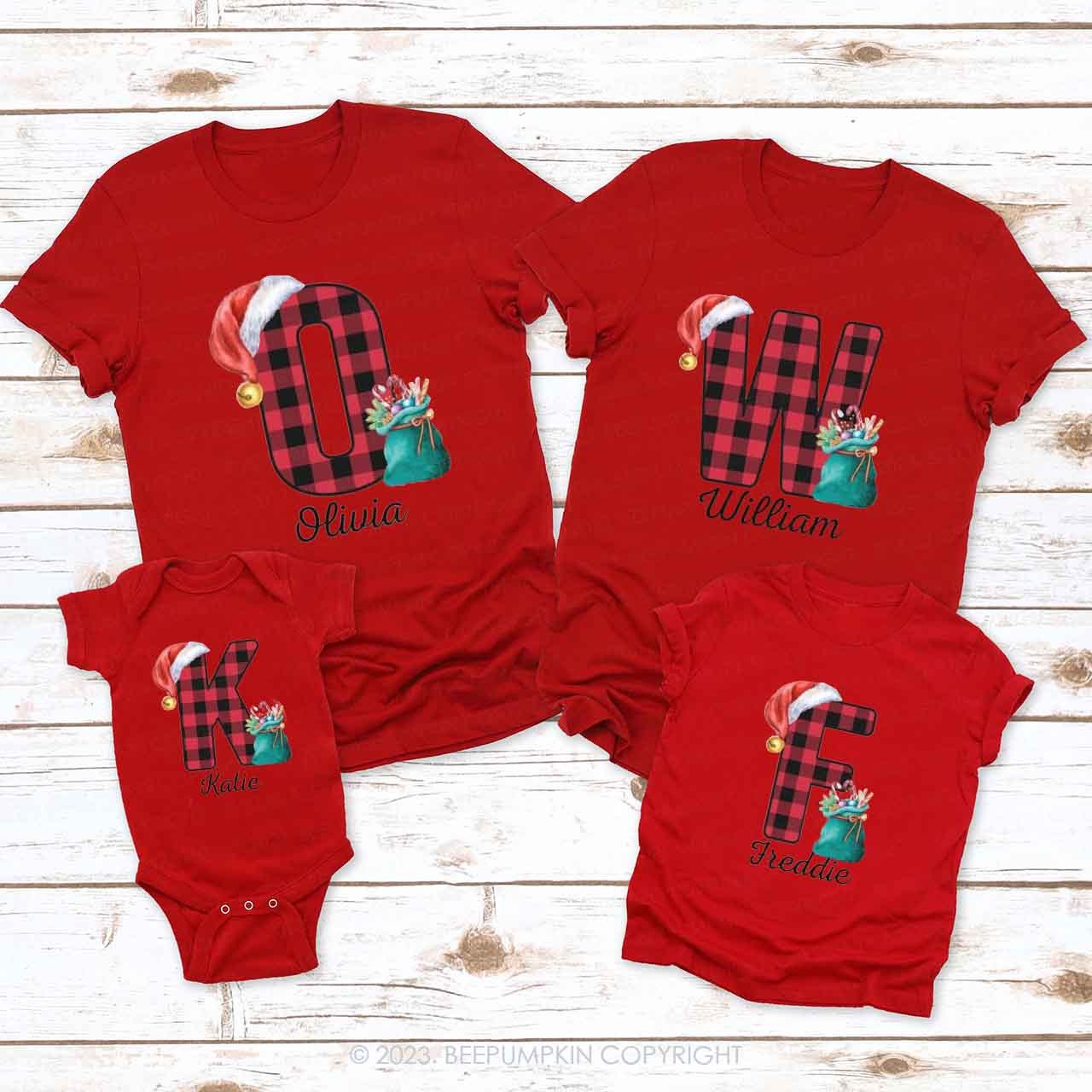 Funny Monogrammed Christmas Family Matching Shirts Beepumpkin