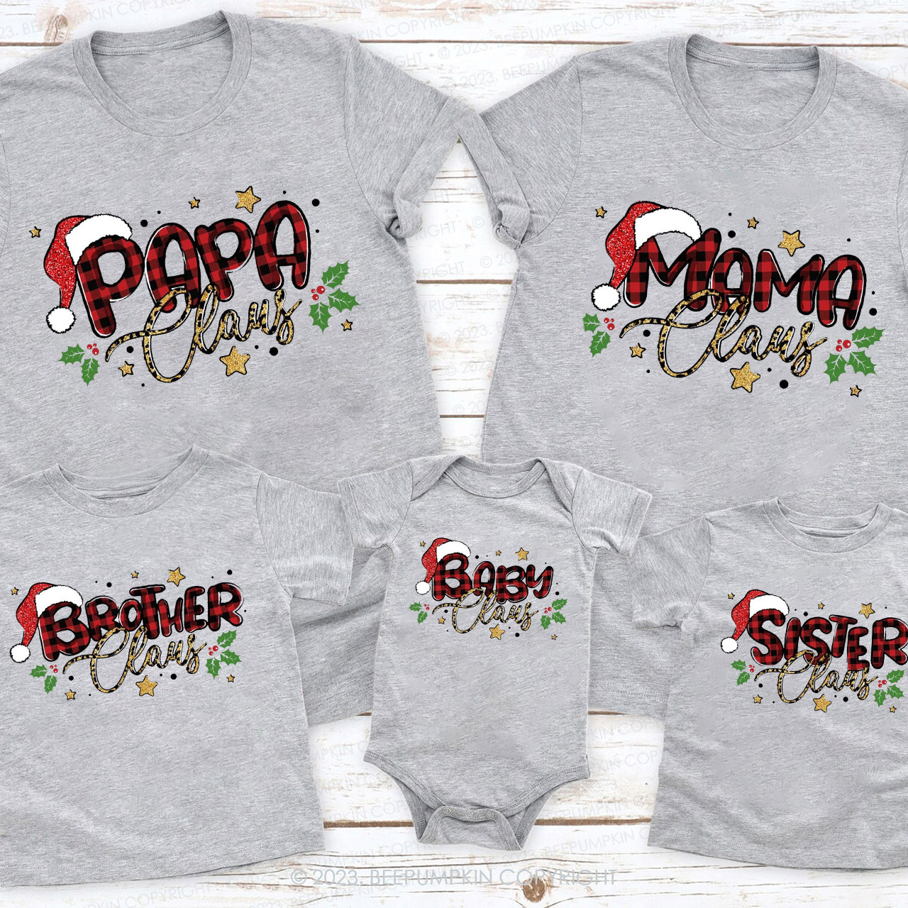Family Claus Christmas Matching Shirts Beepumpkin