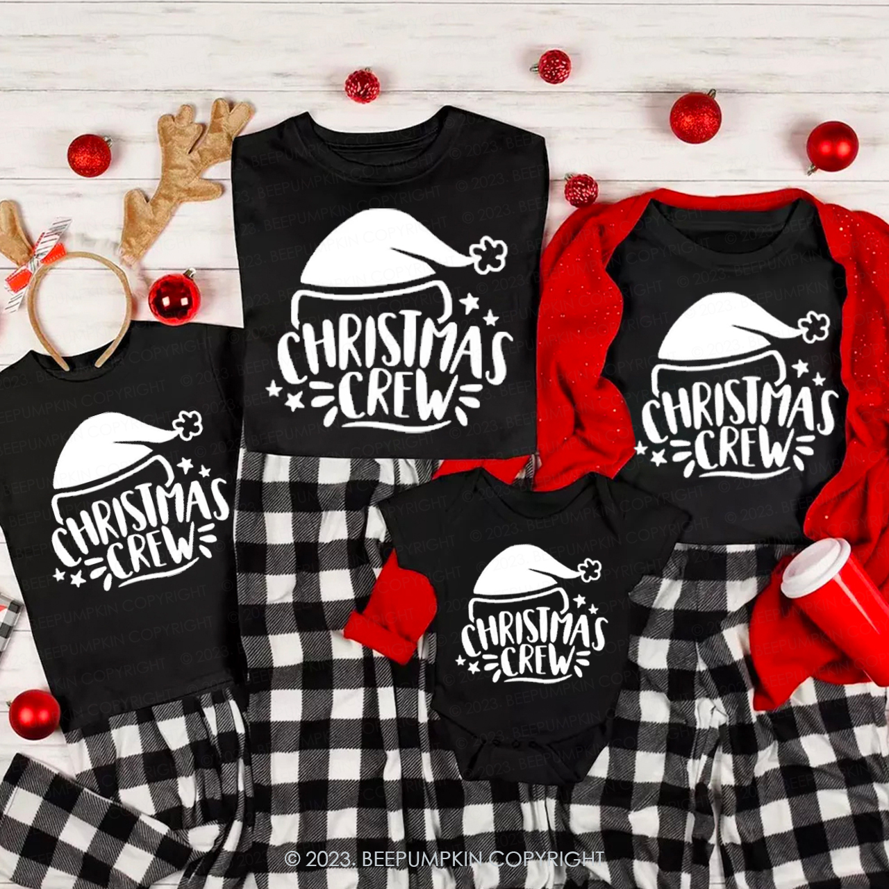 Romantic Christmas Crew Family Matching Shirts Beepumpkin