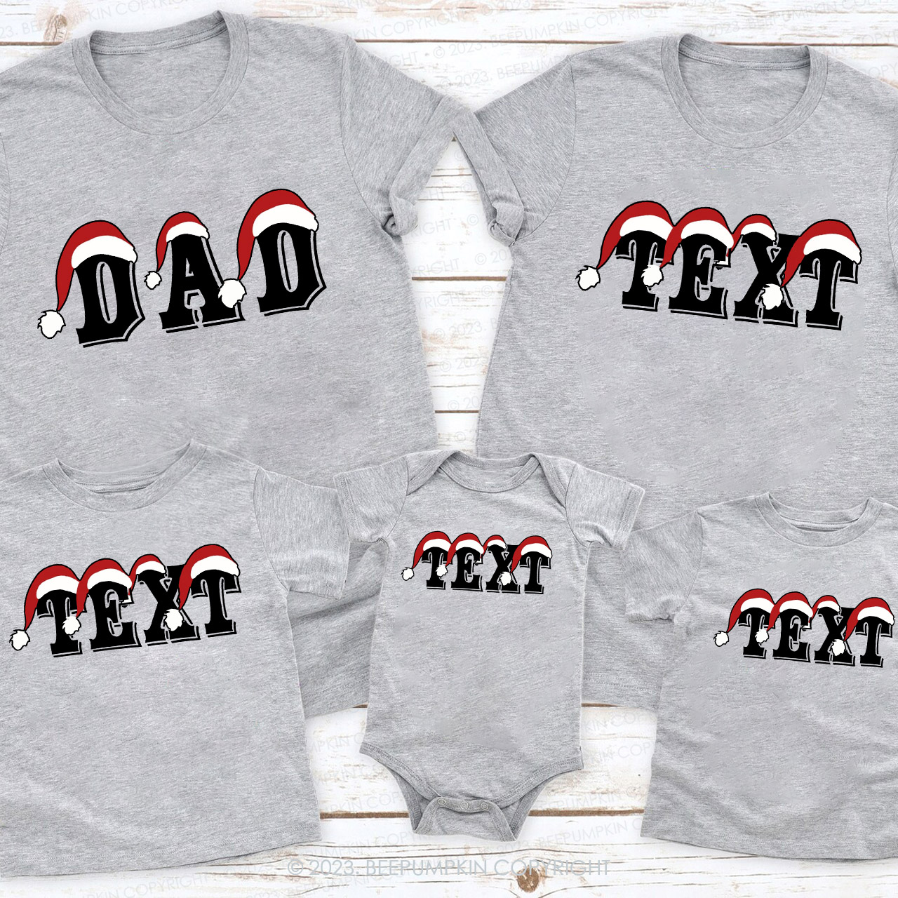 Matching Christmas Family Shirts - Personalized Name Beepumpkin
