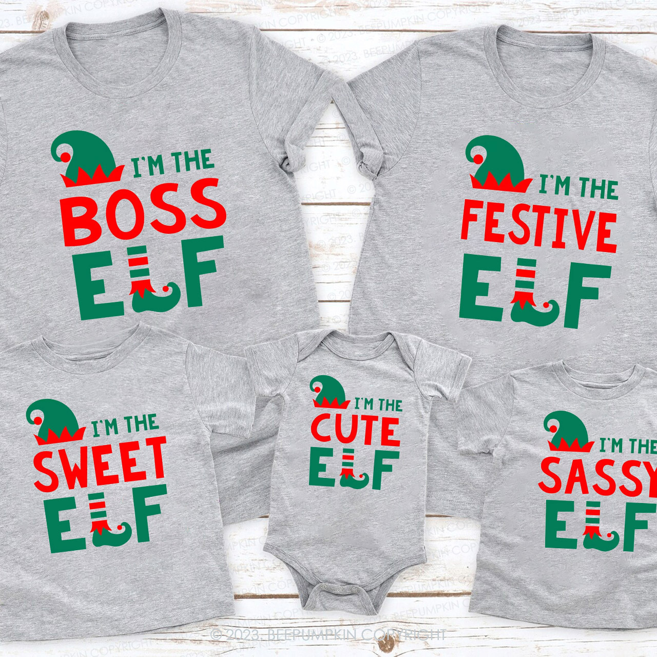 Personalized Elf Squad Matching Family Christmas Shirts Beepumpkin