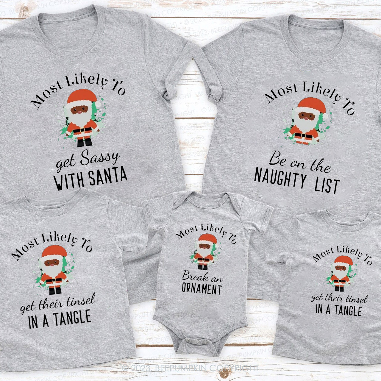 Santa Family Matching Christmas Shirts Beepumpkin