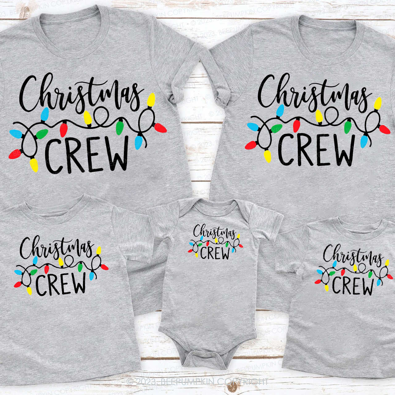 Christmas Lights Crew Family Party Shirts Beepumpkin