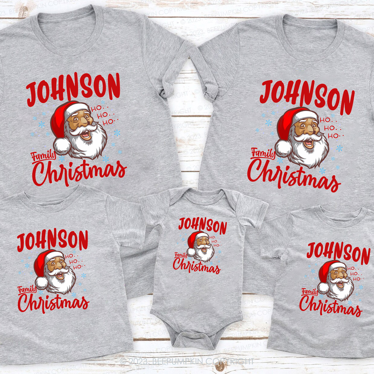 Santa Claus Jonhson Family Christmas Shirts Beepumpkin