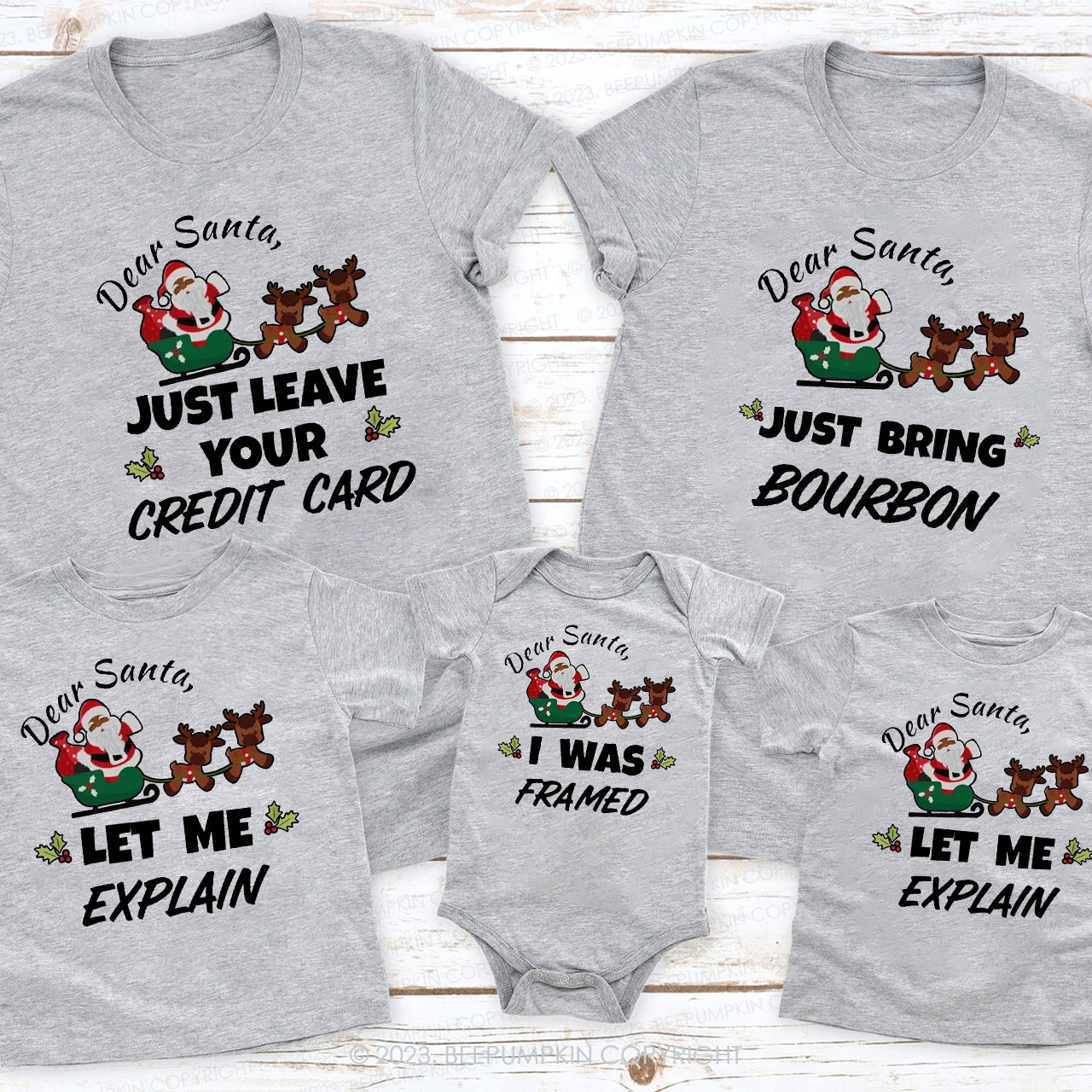 Black Santa Funny Dear Santa Christmas Family Shirts Beepumpkin