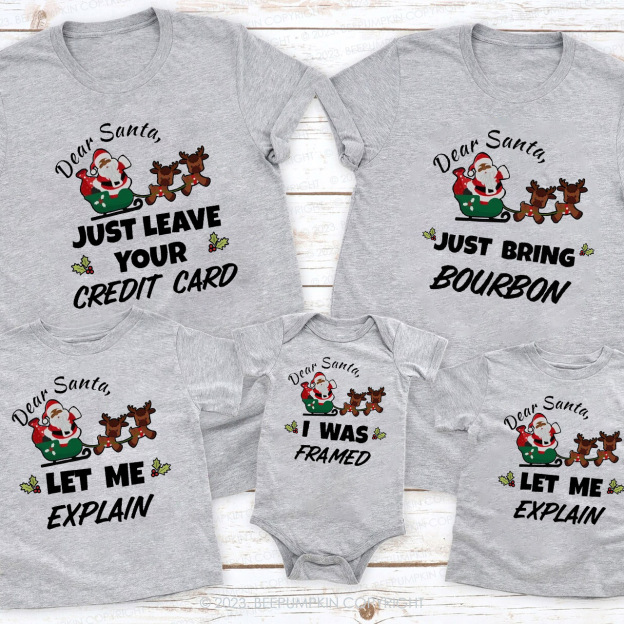 Black Santa Funny Dear Santa Christmas Family Shirts Beepumpkin