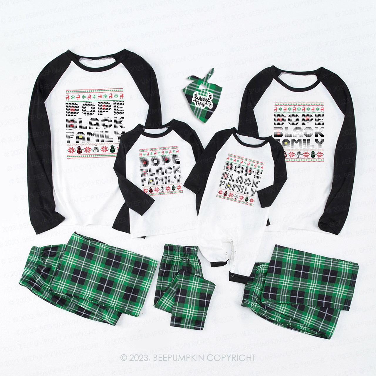 Dope Black Family Christmas Matching Pajamas Beepumpkin