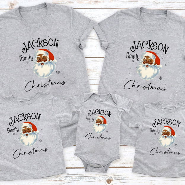 Custom Family Name Santa Holiday Tees Beepumpkin