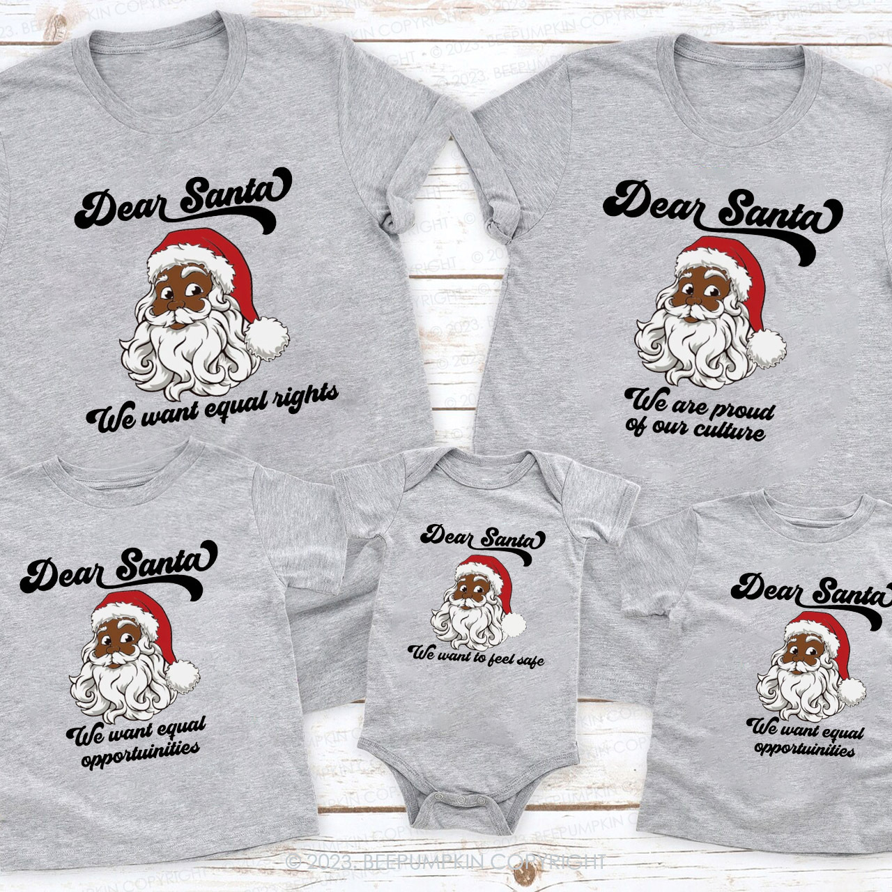 Personalized Dear Santa Black Family Christmas Shirts Beepumpkin