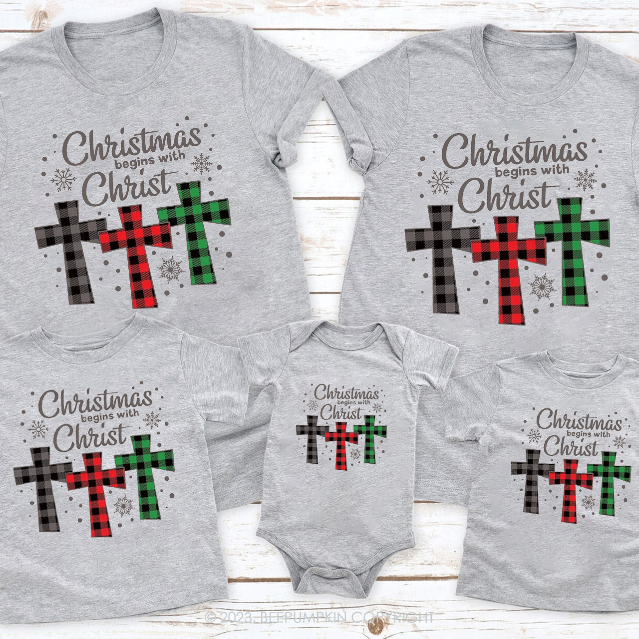 Buffalo Plaid Christian Jesus Family Shirts Beepumpkin