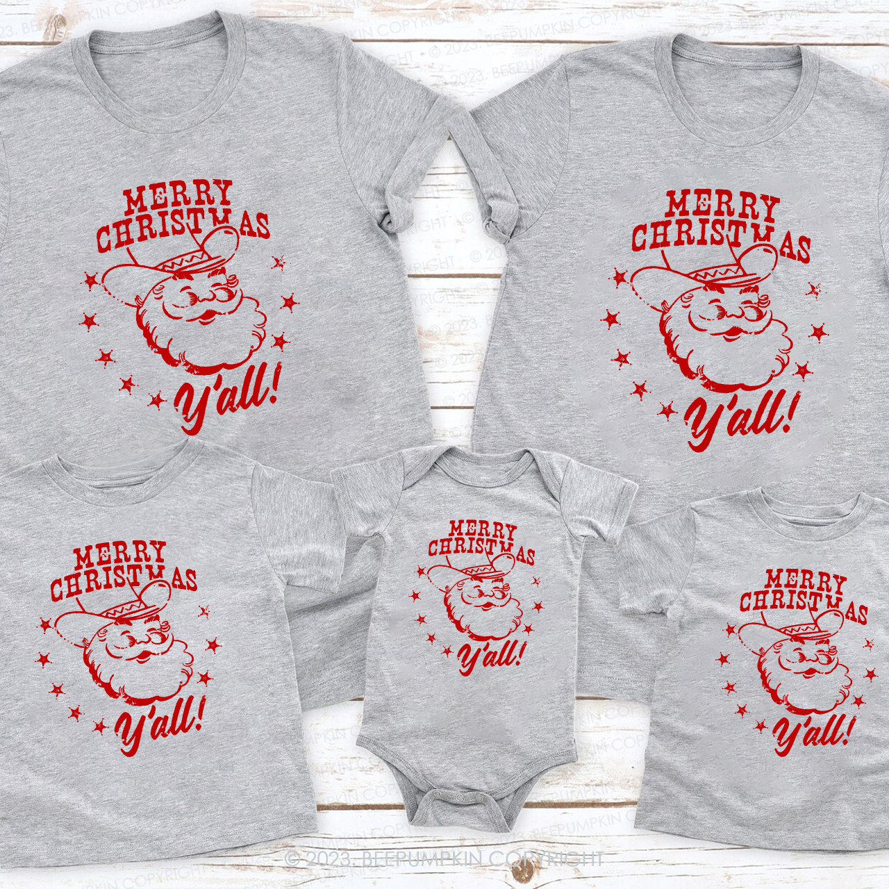 Howdy Y'all  Family Christmas Shirts Beepumpkin