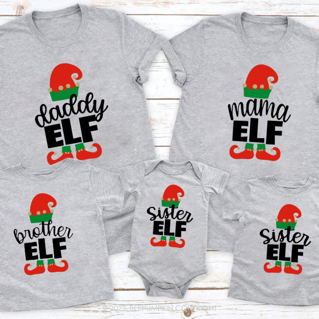 Personalized Matching Christmas Family Elf Tees Beepumpkin