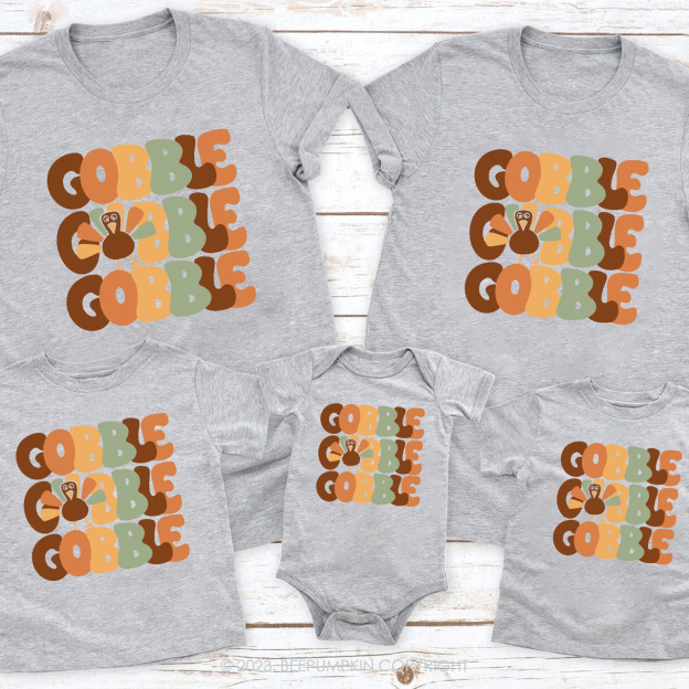 Thanksgiving Gobble Delicious Turkey Family Shirt Beepumpkins
