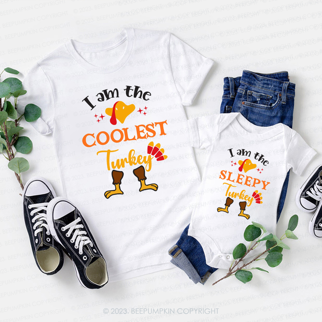 Personalization I AM THE Turkey Thanksgiving Family Shirts Beepumpkin