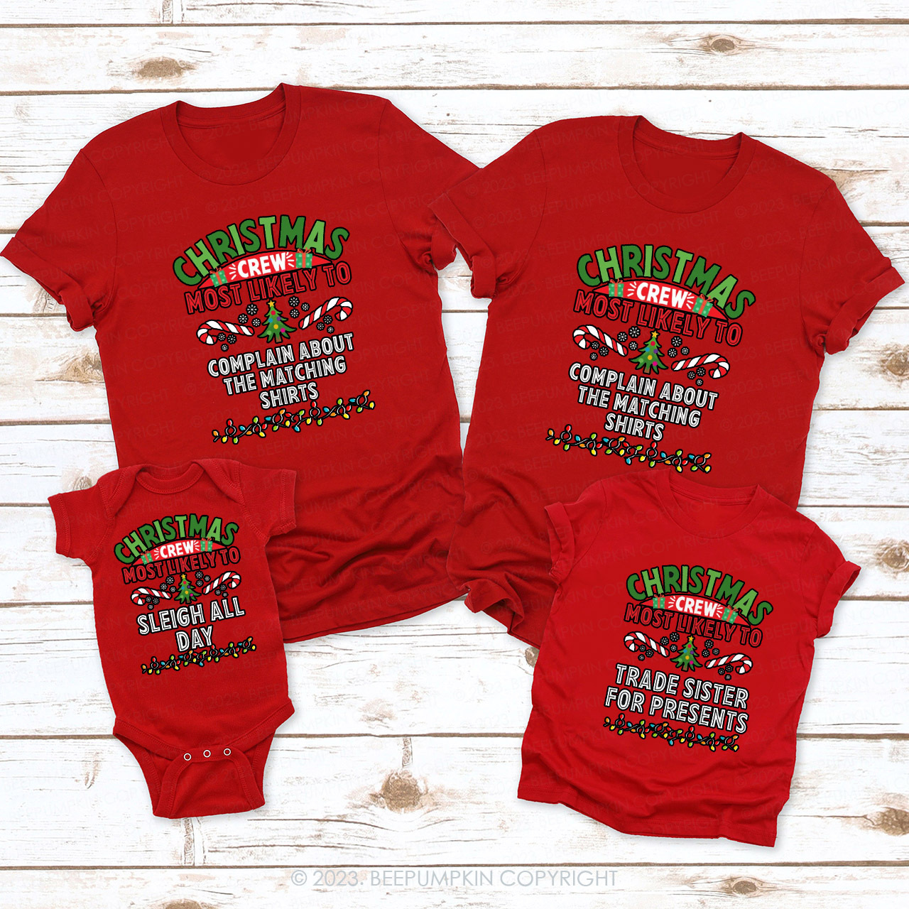 Christmas Crew Most Likely To Family Shirts Beepumpkin