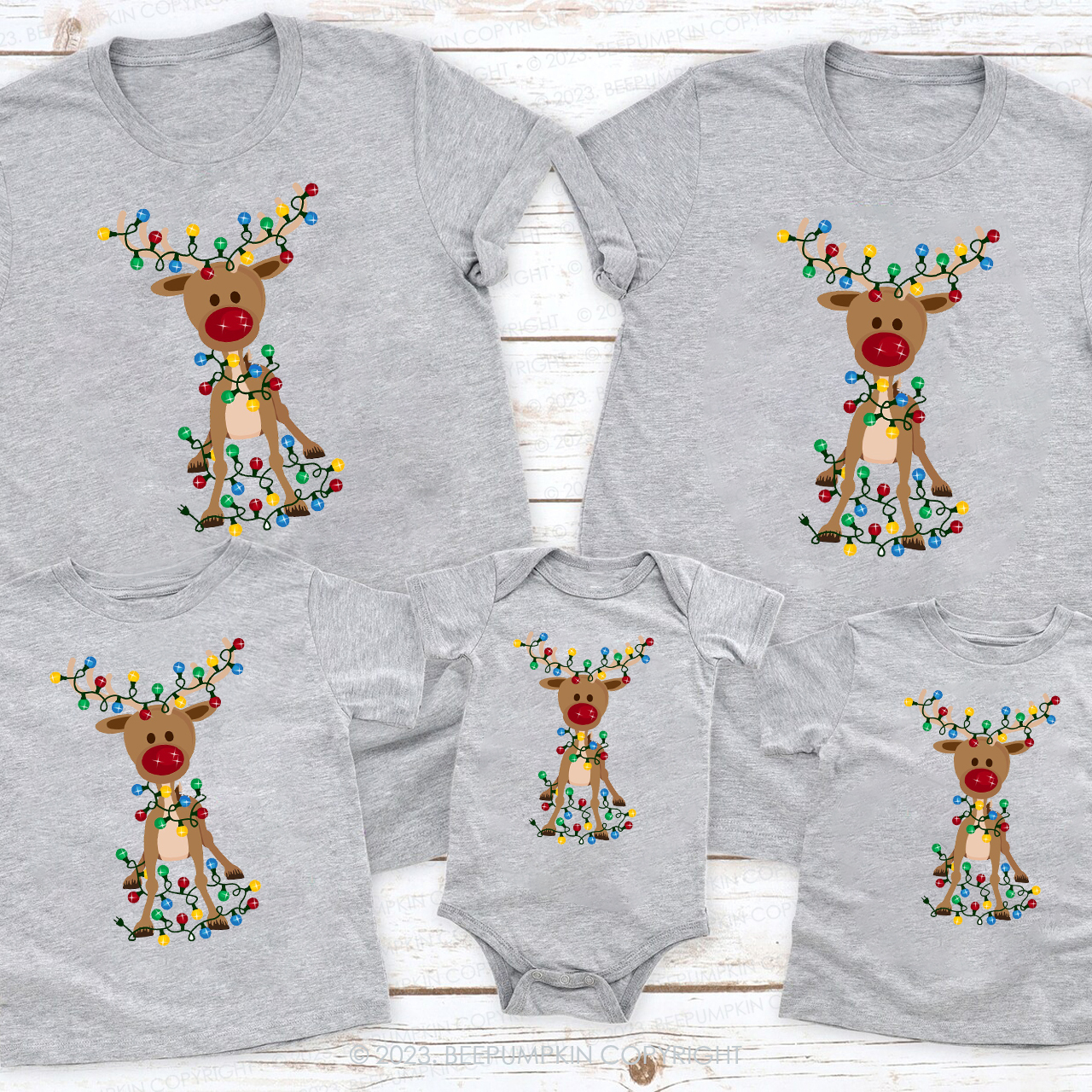 Chrismas Adorable Reindeer Classic Family Shirts Beepumpkin