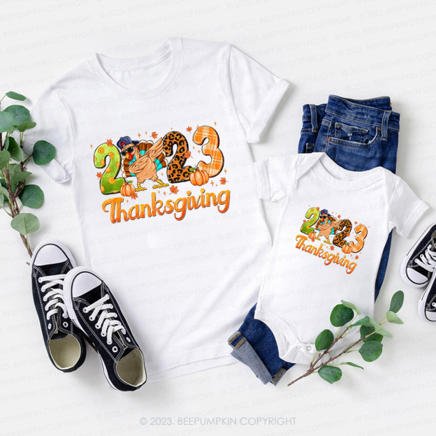 2023 Thanksgiving Turkey Loves Hiphop Family Shirts Beepumpkin