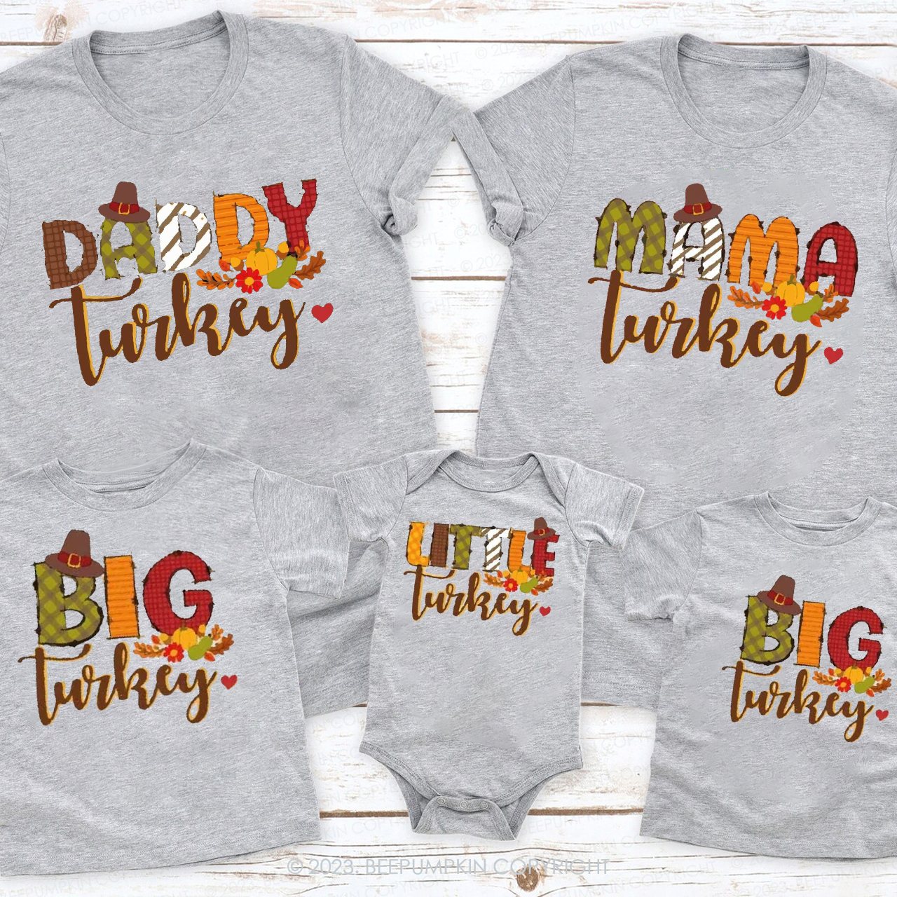 Personalized Turkey Day Gifts T-shirts Beepumpkin