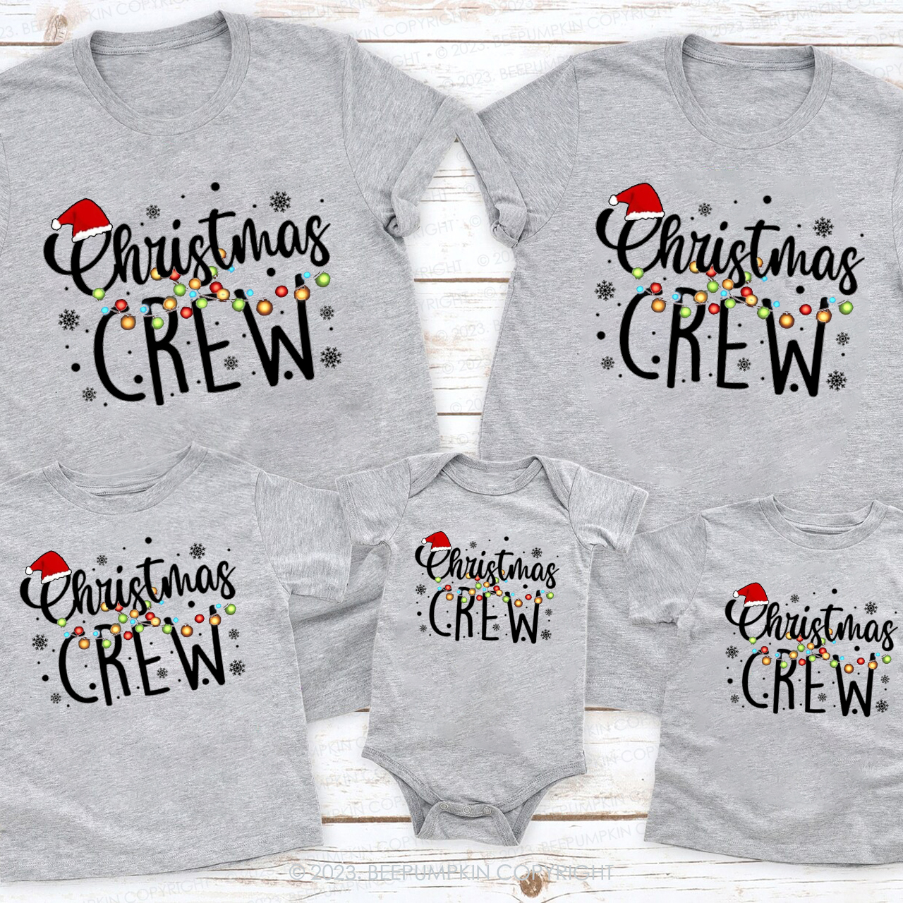 Romantic Christmas Crew With Snow Shirt For Family Beepumpkin