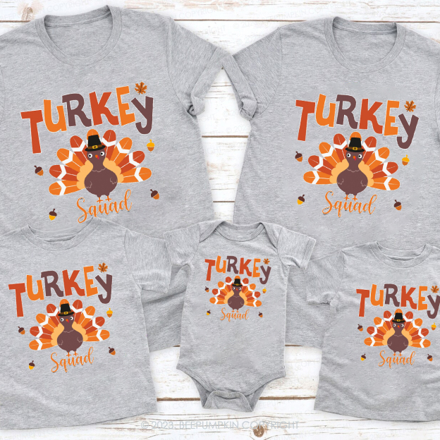 Thanksgiving Pumpkin Pie Turkey Family T-shirts Beepumpkin