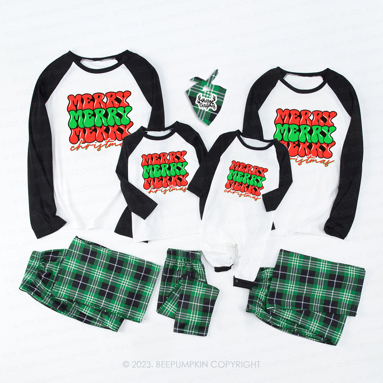 Merry Christmas Happy Christmas Matching Pajamas For Family Beepumpkin