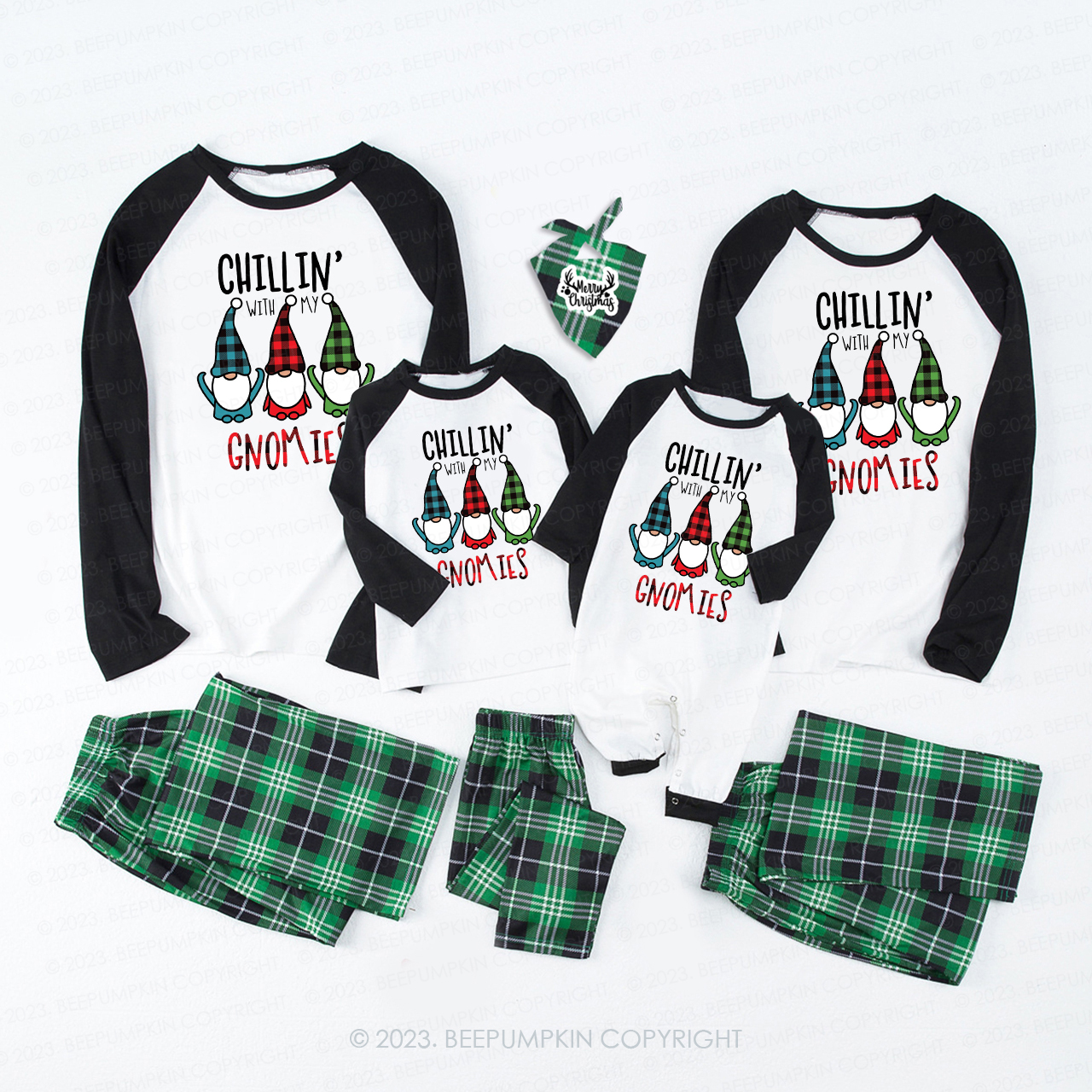 Buffalo Plaid Christmas Gnome Matching Pajamas For Family Beepumpkin
