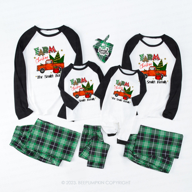 Personalized Farm Family Christmas Matching Pajamas For Family Beepumpkin