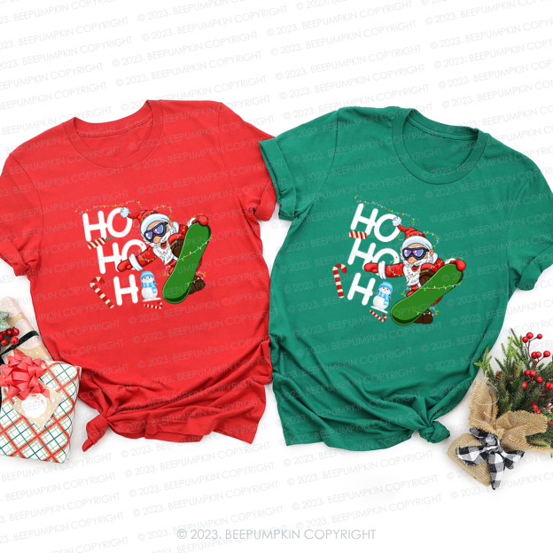 Hohoh Santa Claus Skiing Matching Tees For Family Beepumpkin