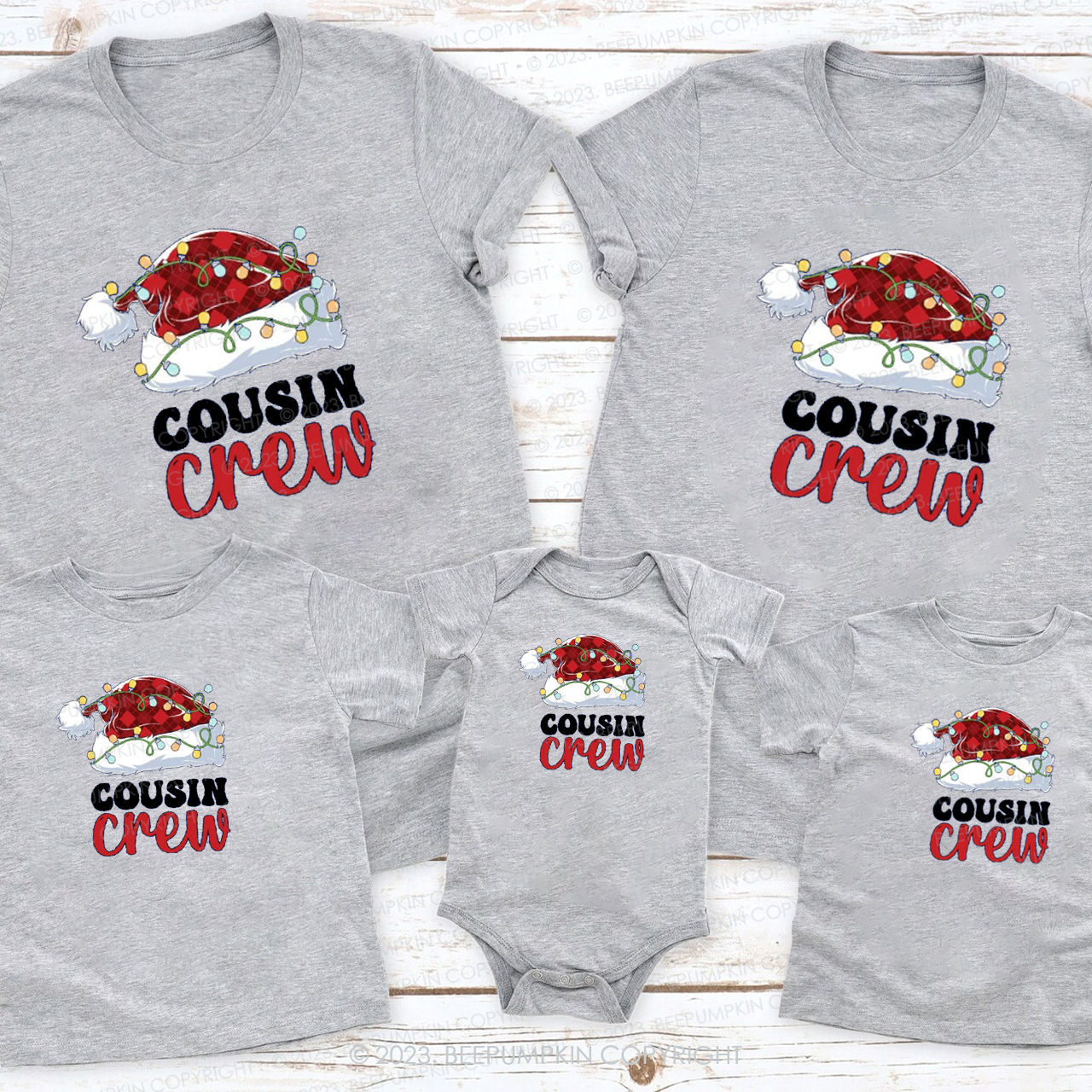 Cousin Crew Santa Claus Hat Matching Tees Beepumpkin