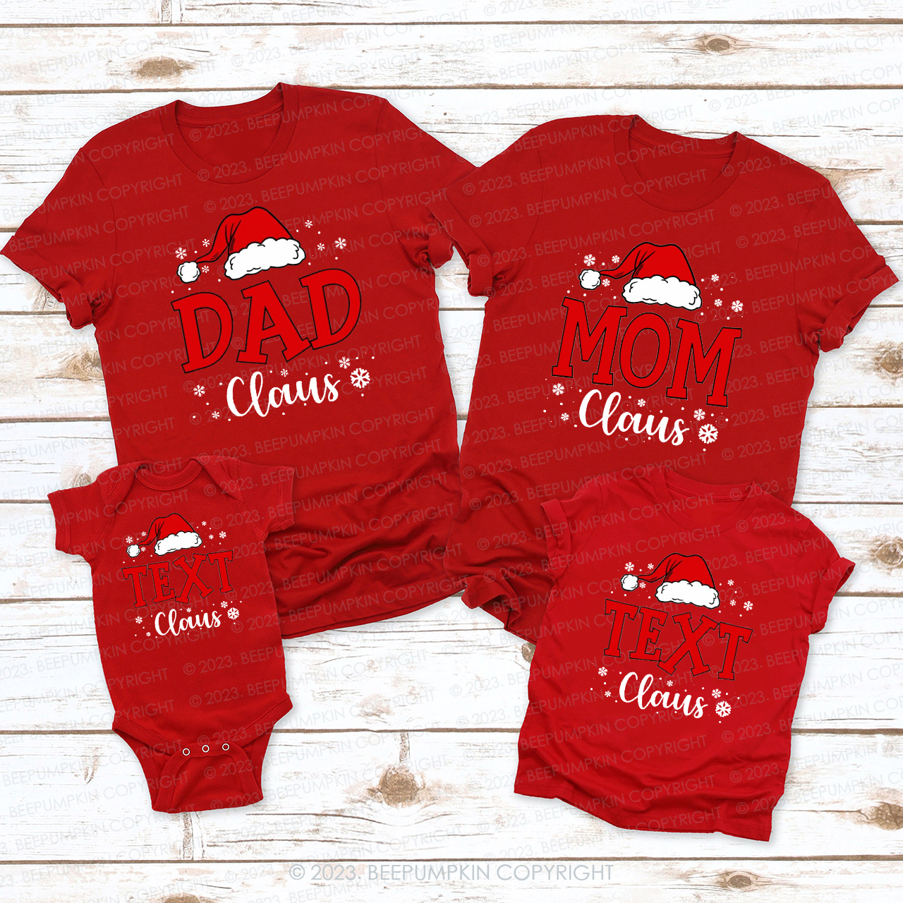 Custom Family Santa Claus Christmas Party Tees Beepumpkin