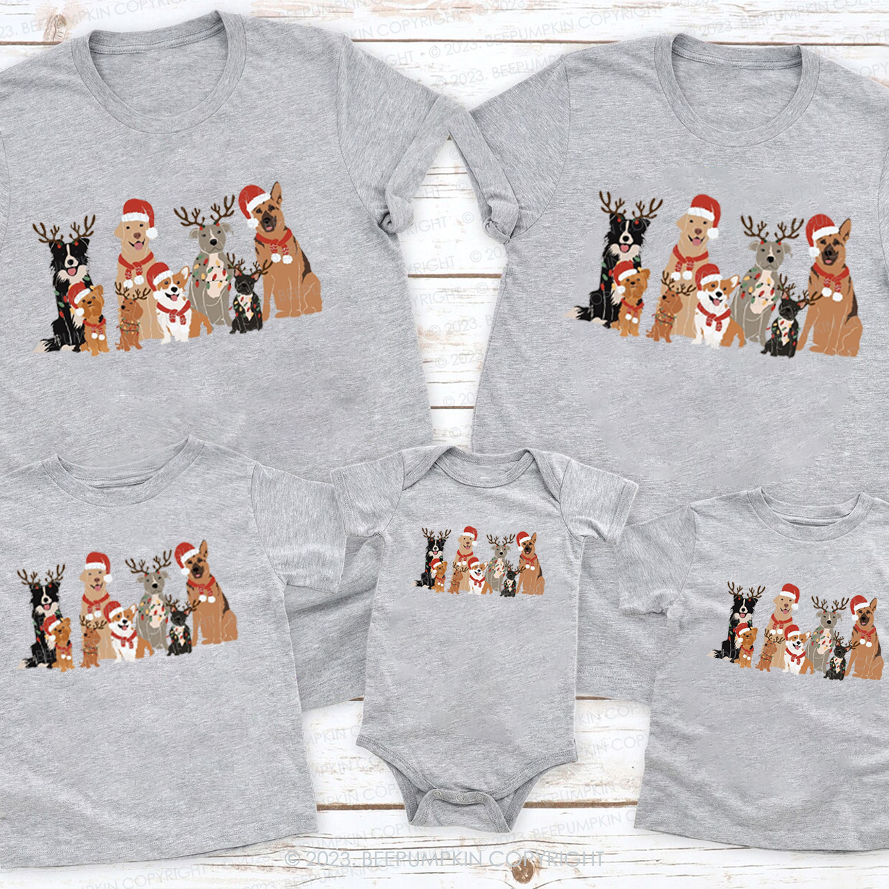 Happy Christmas Life for Dogs Family Matching Shirts Beepumpkin