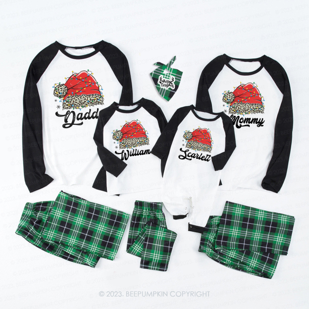 Christmas Red Santa Hat Family Matching Pajamas Beepumpkin